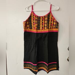 Rangmanch Embroidered Black and Pink Women's Top